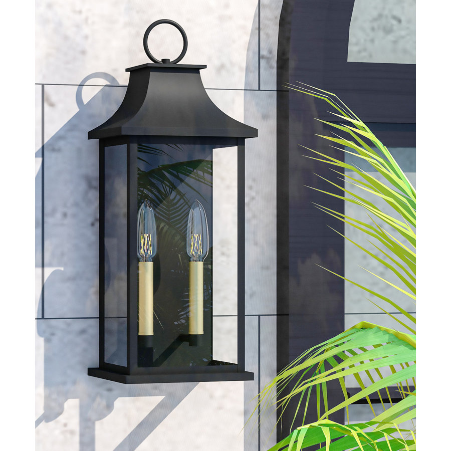 Alletta 2 - Light 21''H Tempered Glass ETL Outdoor Wall Light with Dusk to Dawn